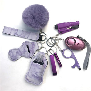 Purple Marble Keychain